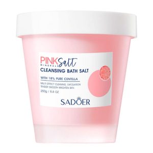 اسکراب بدن کاسه ای سادور Sadoer مدل نمک دریا Pink Bath Sea Salt حجم 220g
